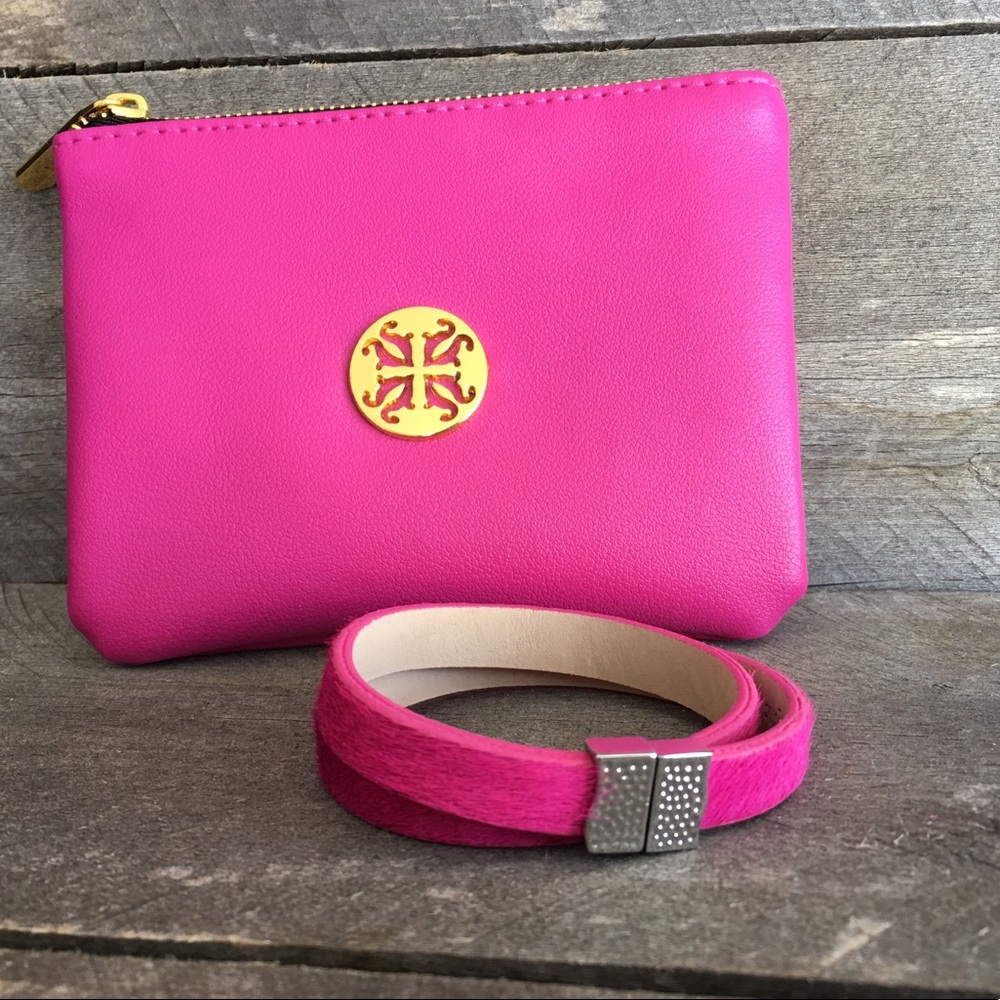 Rustic Cuff wrap bracelet and mini makeup bag